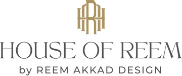 Primary logo for House of Reem by Reem Akkad Design with Gold Crest