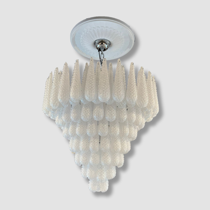 Milky White Glass London Chandelier sold by House of Reem by Reem Akkad Design